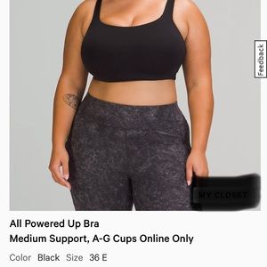 New With Tag- LuluLemon All Powered Up Bra